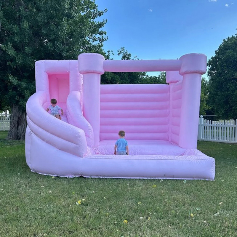 Water Slide Inflatable - Castello Gonfiabile Rosa Personalizzato con Scivolo