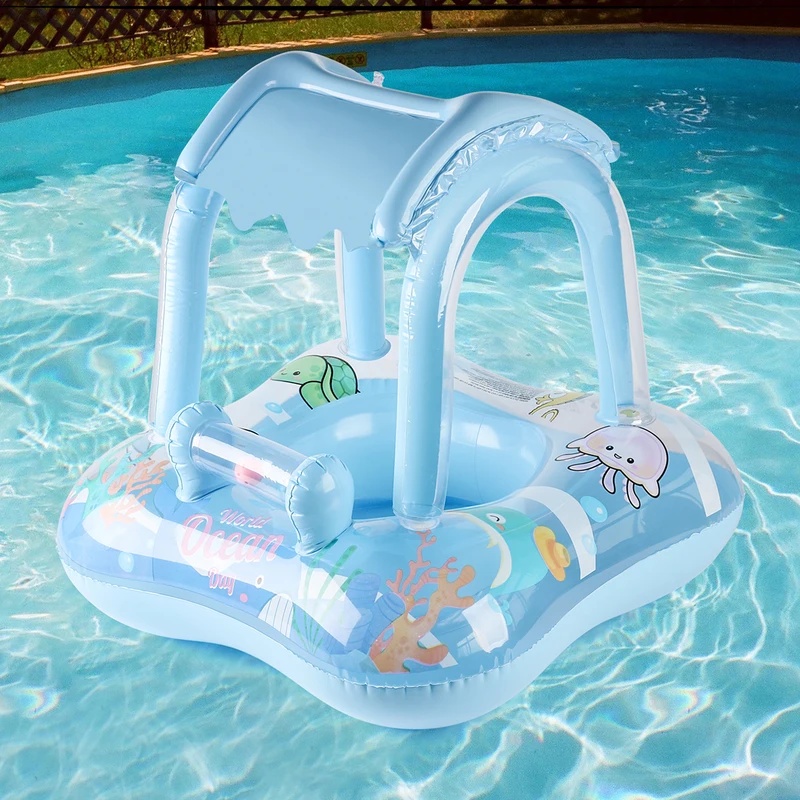Pool Float Ring Inflatable - Galleggiante Gonfiabile per Piscina con Tettuccio