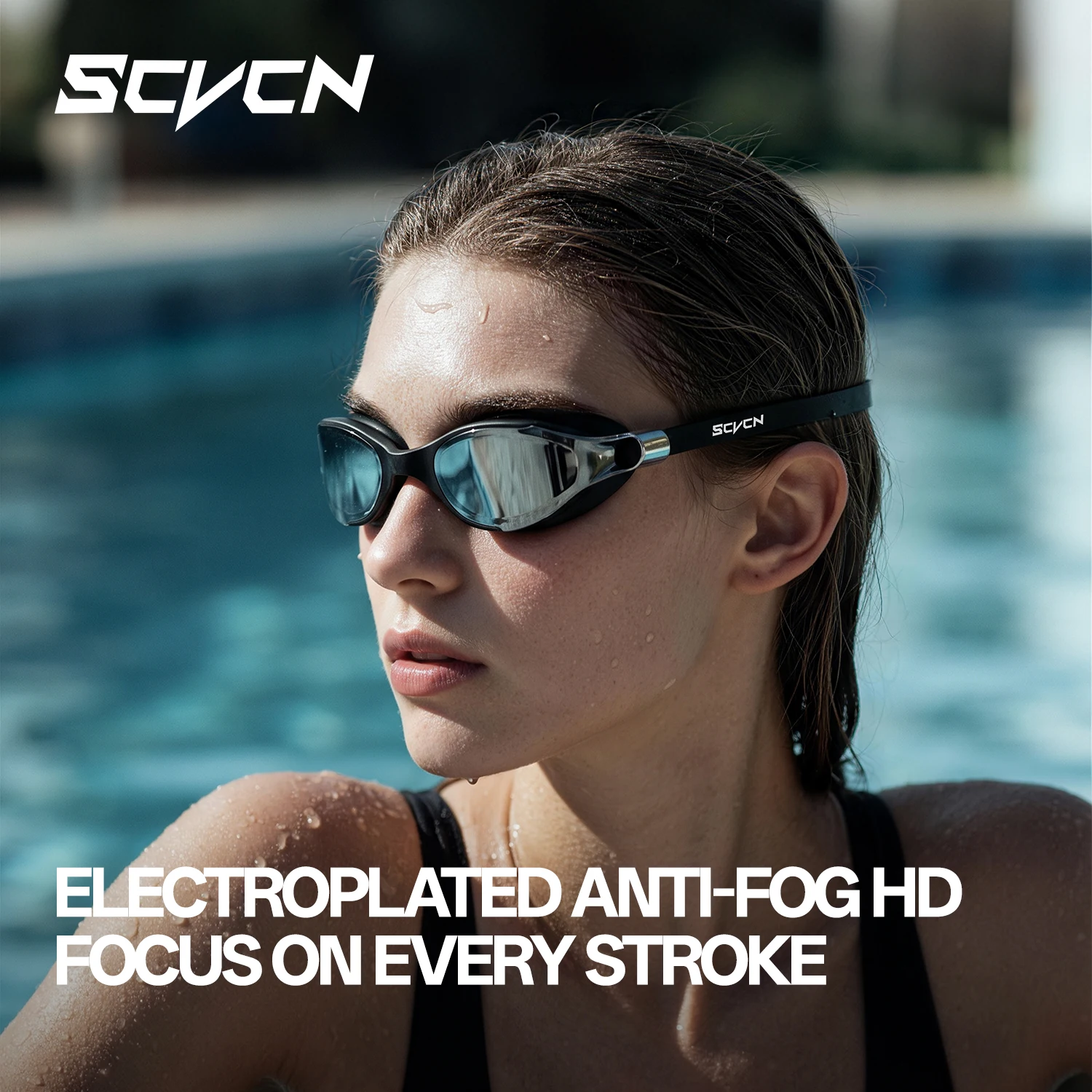 Swim Goggles Anti Fog Uv - Occhialini da nuoto professionali SCVCN, antiappannamento,
